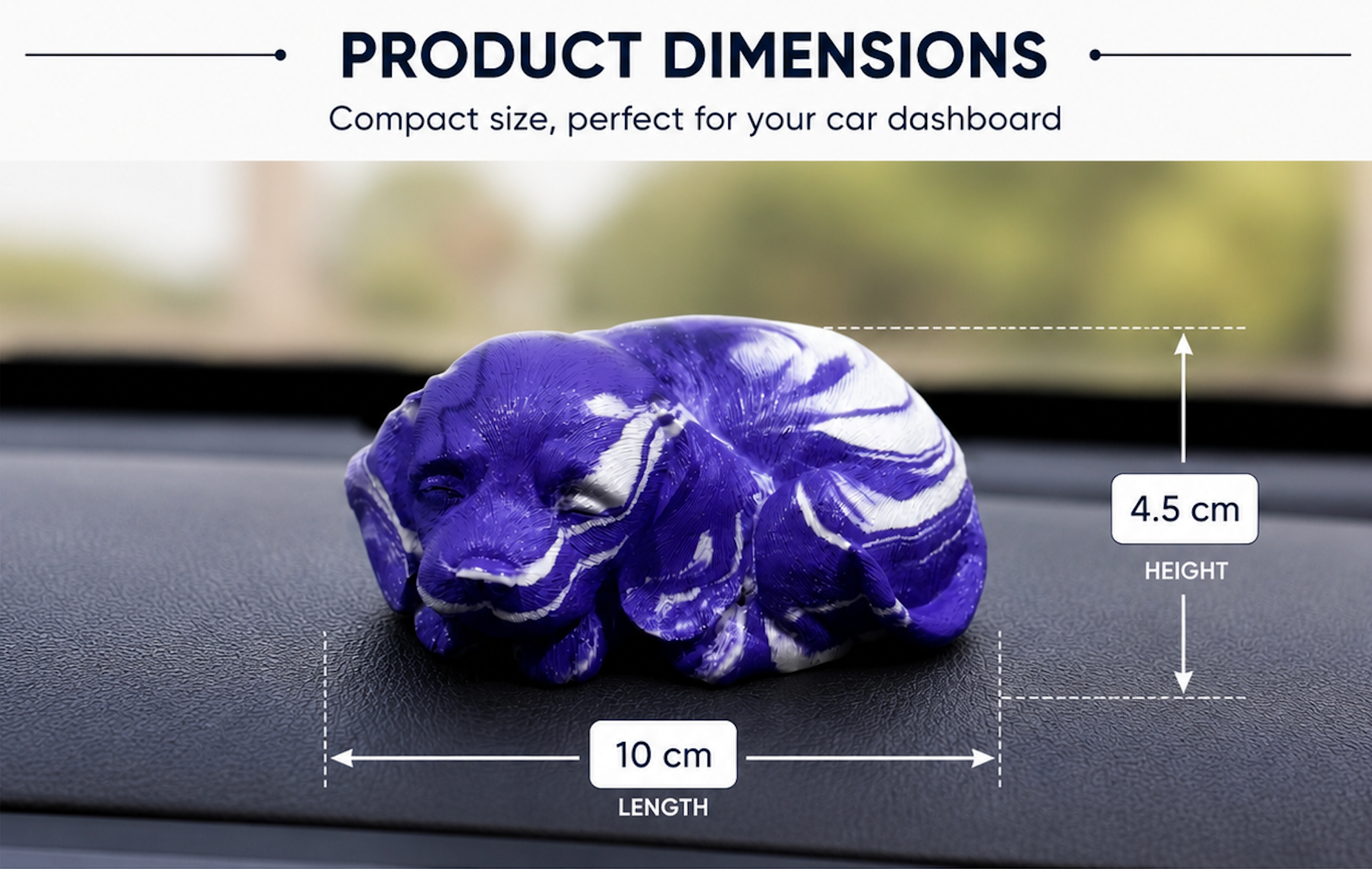 Abstract Sleeping Dog Car Dashboard Idol – Resin Figurine