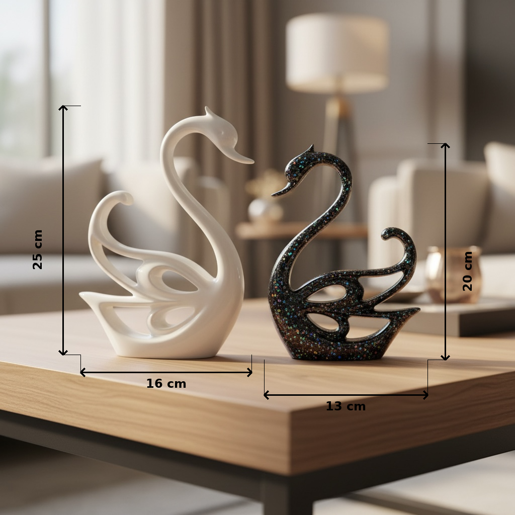 Artistic Swan Couple Decorative Figurines – Elegant Home Décor